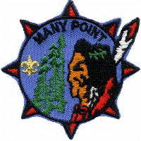 Commemorative reissue of first Many Point patch.  Fleur-de-lis added as is required for all official BSA patches.