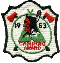 1953 Many Point Camping Award - Patch from Mr. J Downes.  Thank you!