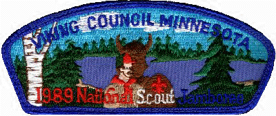 1989 - Patch for the 12th National Jamboree.  Patch image courtesy of Rich Dohrmann.  In fact, we needed to get the shirt off his back to scan this!